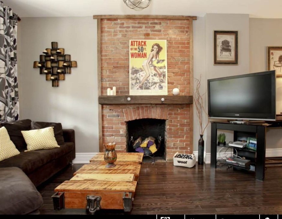 Клинкер в интерьере гостиной