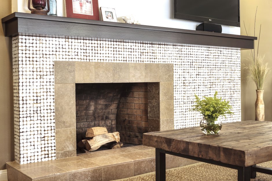 Камин кирпичный декоративный