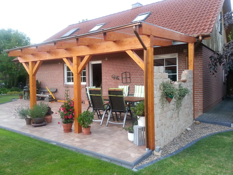 Навес беседка к дому