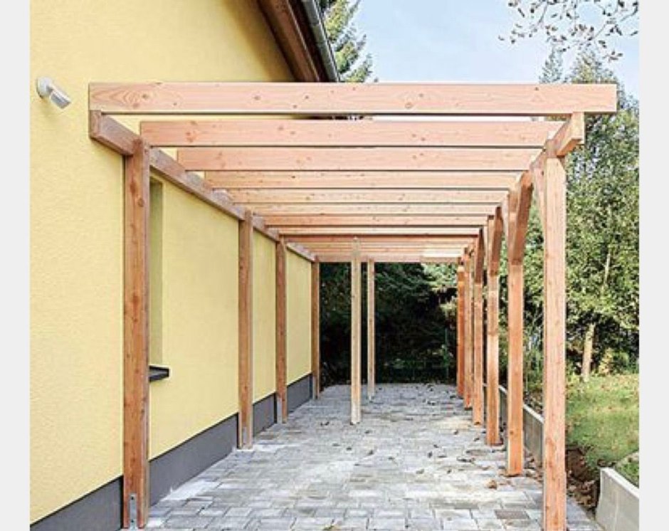 Деревянный навес от солнца
