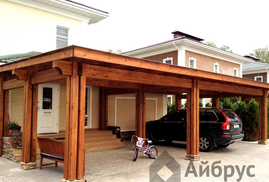 Деревянный навес к дому
