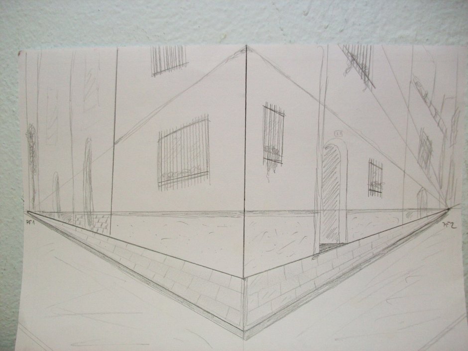 Двухточечная перспектива в рисунке