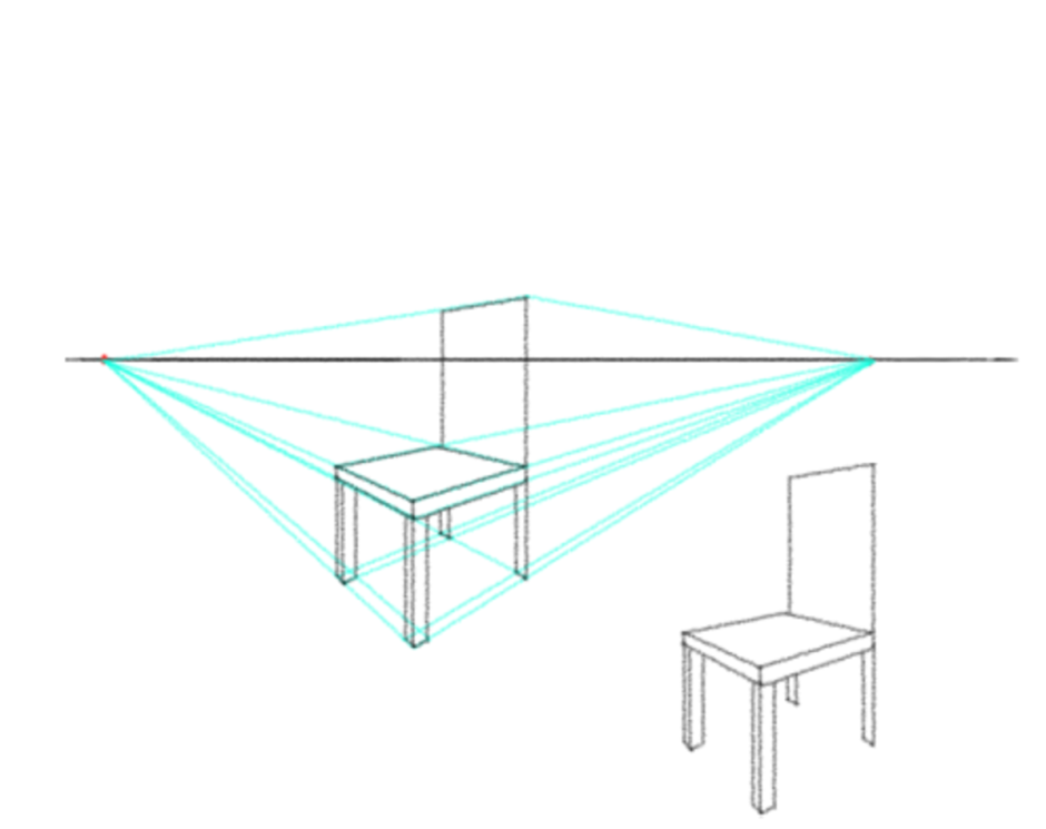 Фронтальная перспектива стул сбоку