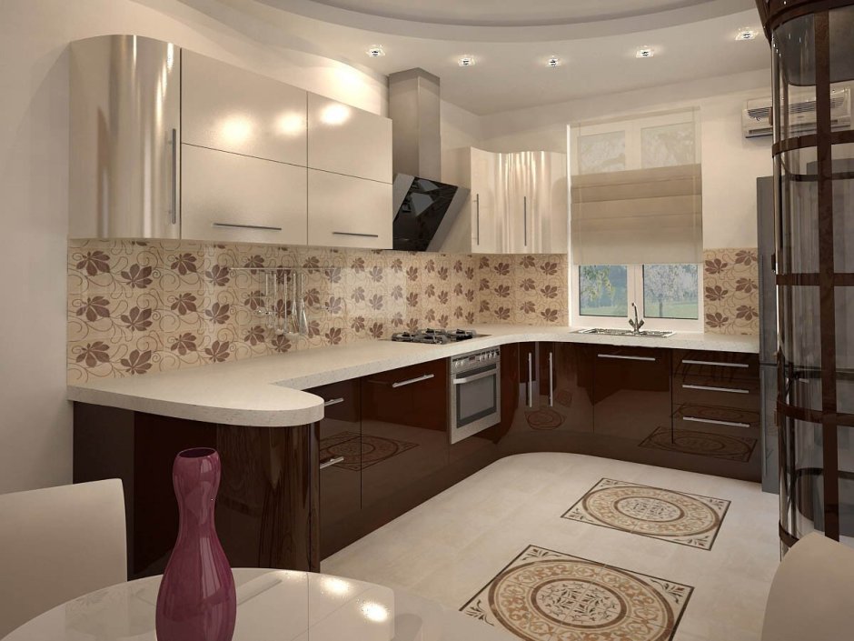 Кухня в кофейных тонах