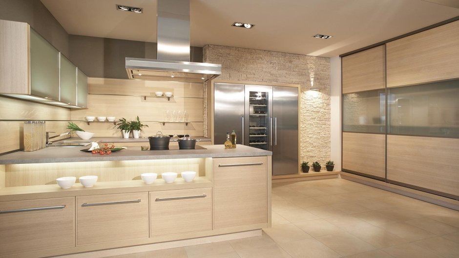 Современные кухни бежевого цвета