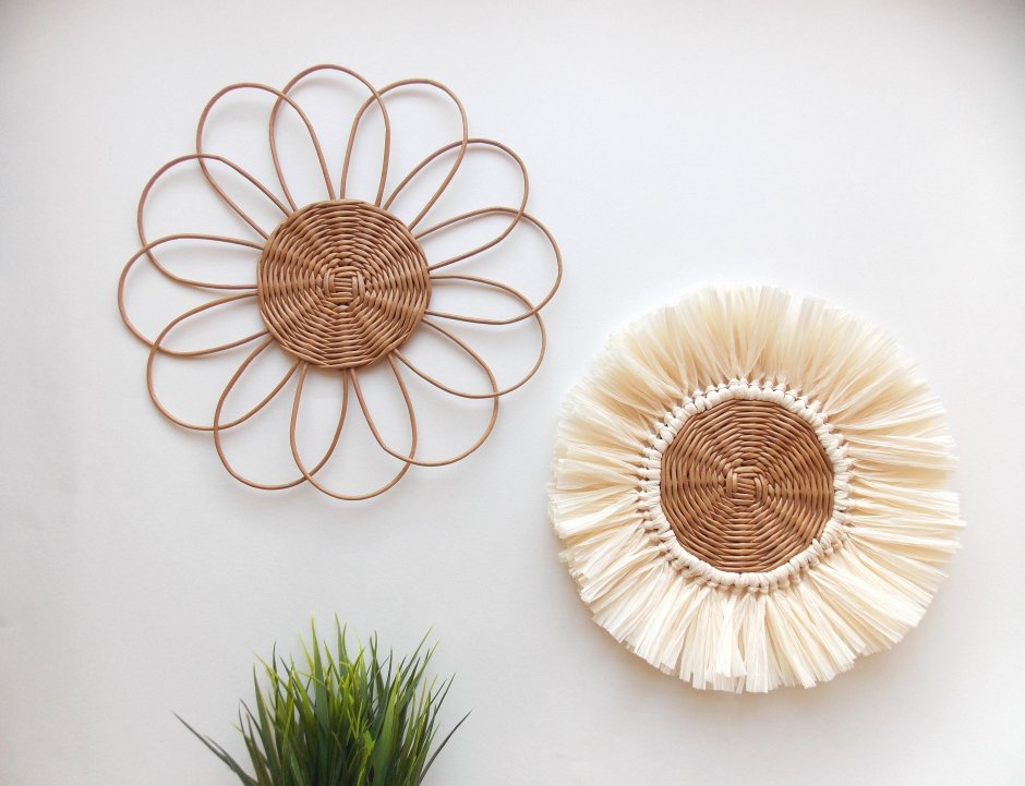 Плетеное настенное панно