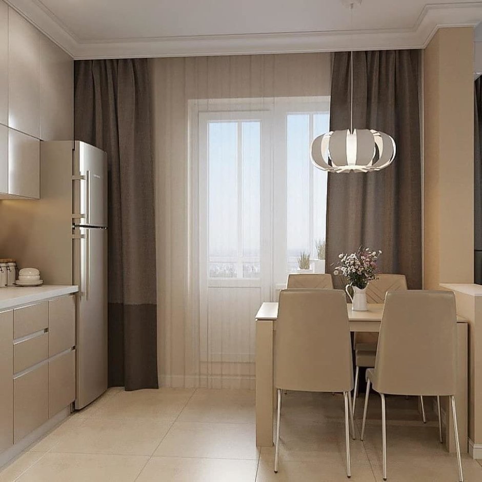 Шторы для бежевой кухни