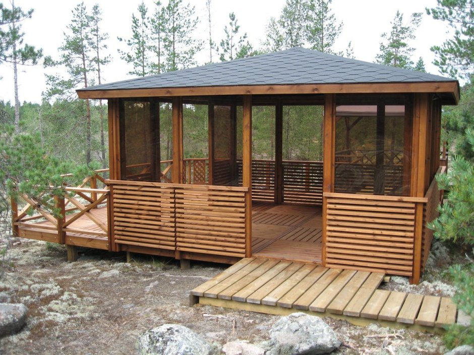 Беседки патио зона с мангалом