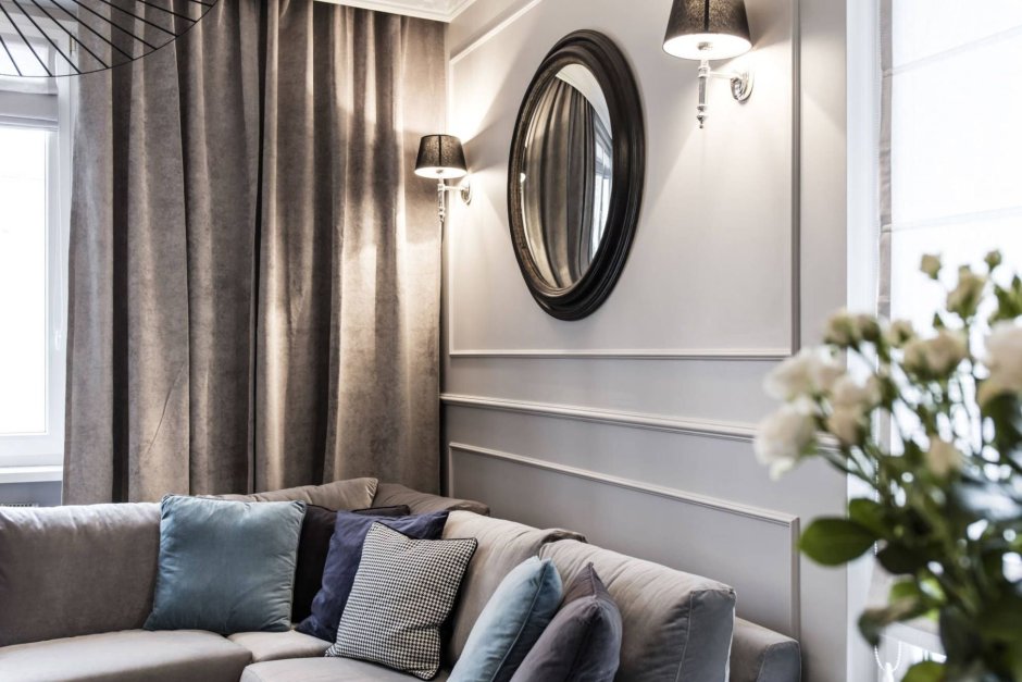 Светильники в зал над диваном