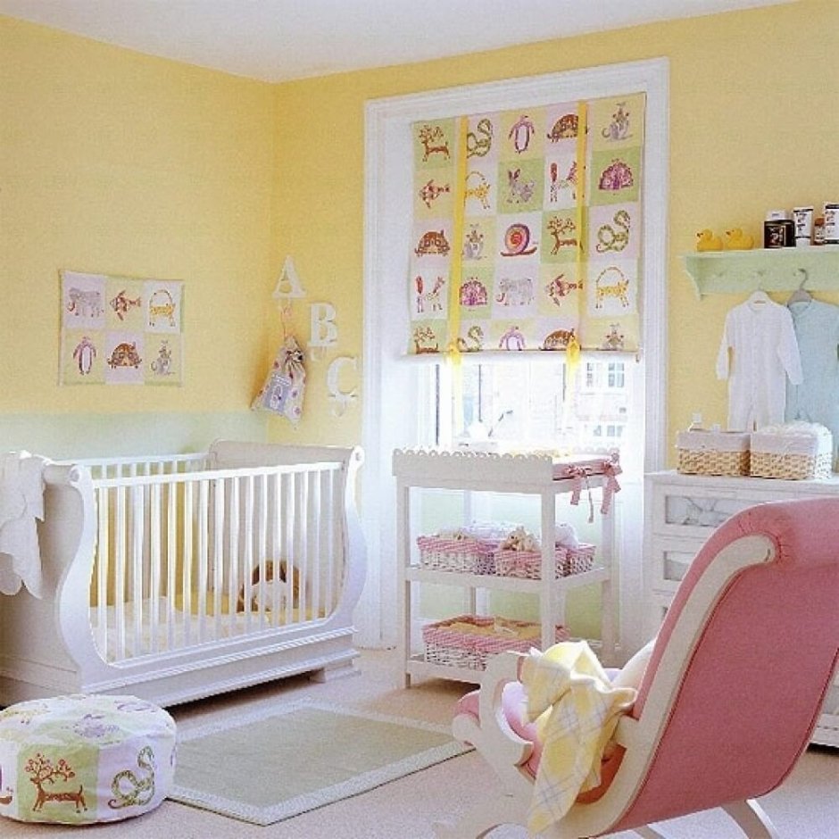 Интерьер комнаты для девочки младенца