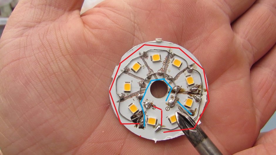 Переделка светодиодной лампы с 220 на 12 вольт