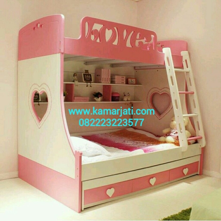 Необычная двухъярусная кровать для девочек