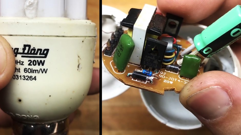 Энергосберегающую лампу переделать