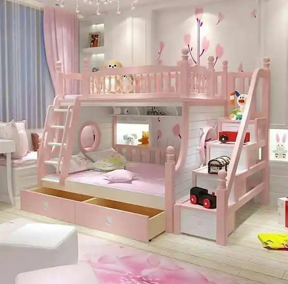 Комнаты Девчачьи с кроватями двухэтажными