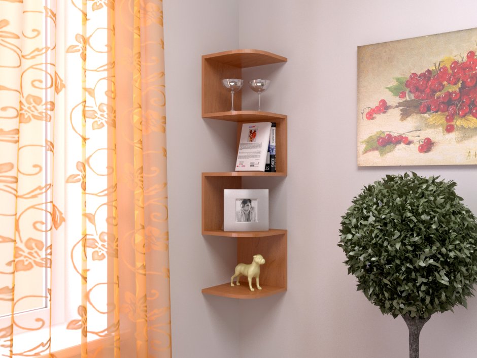 Угловая настенная полка Снейк