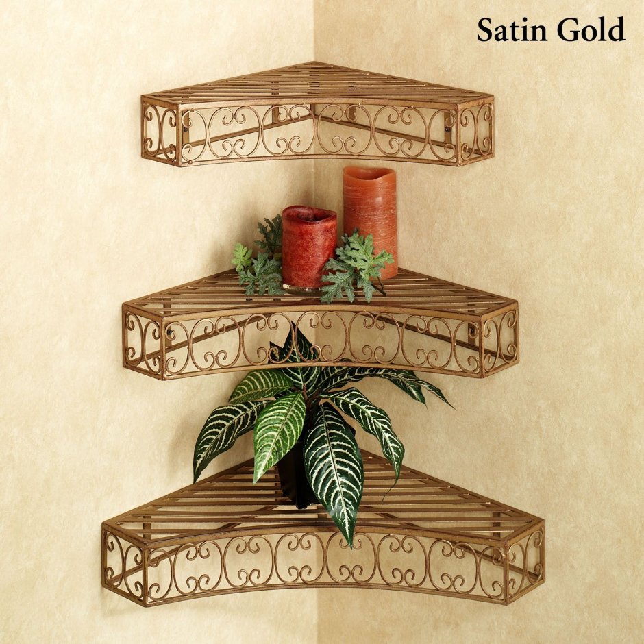 Угловая полочка для цветов на стену