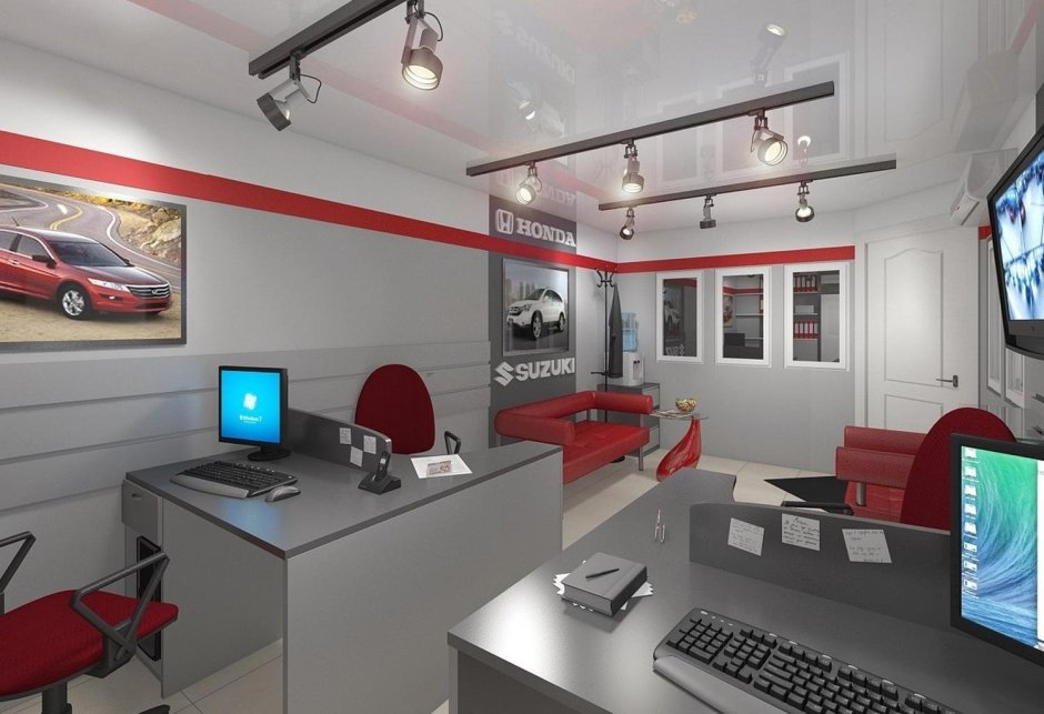 Интерьер офиса автосервиса