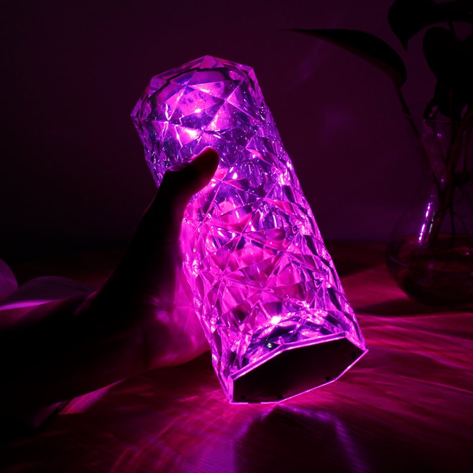Лампа розовая Кристалл