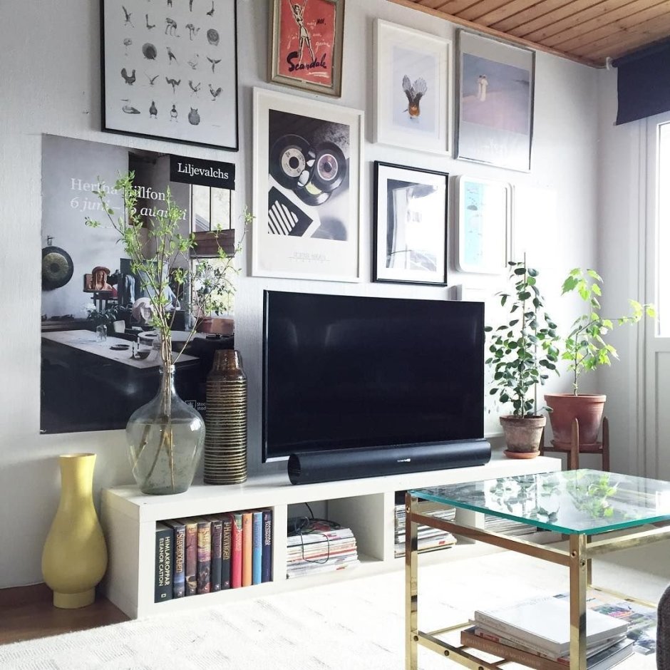 Отделка стены с телевизором