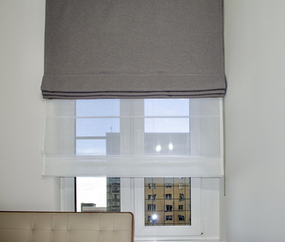 Римские шторы на широкий подоконник