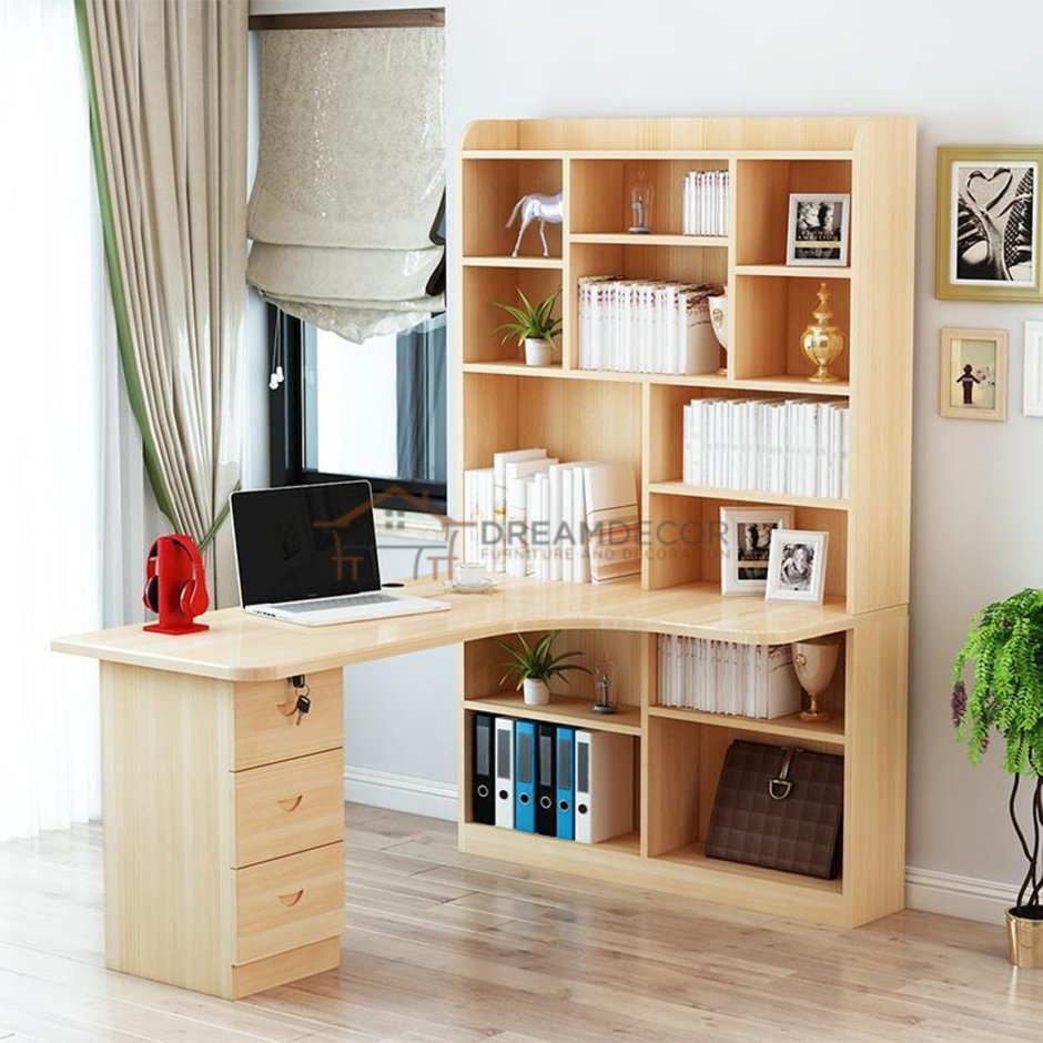 Книжный стеллаж со столом