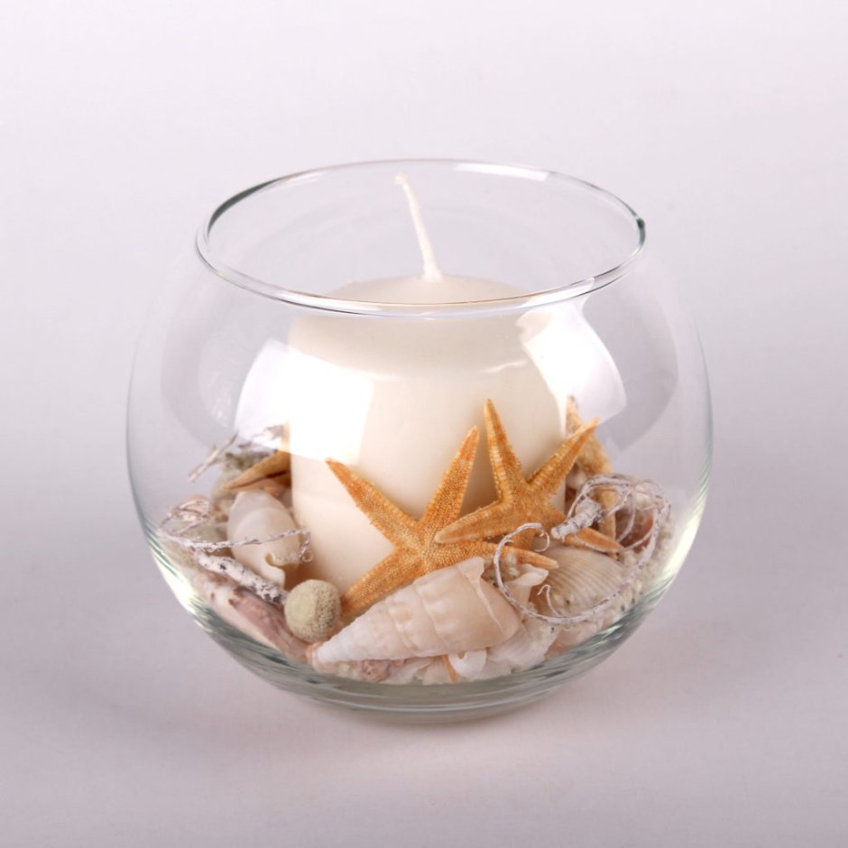 Стеклянные вазы для ракушек