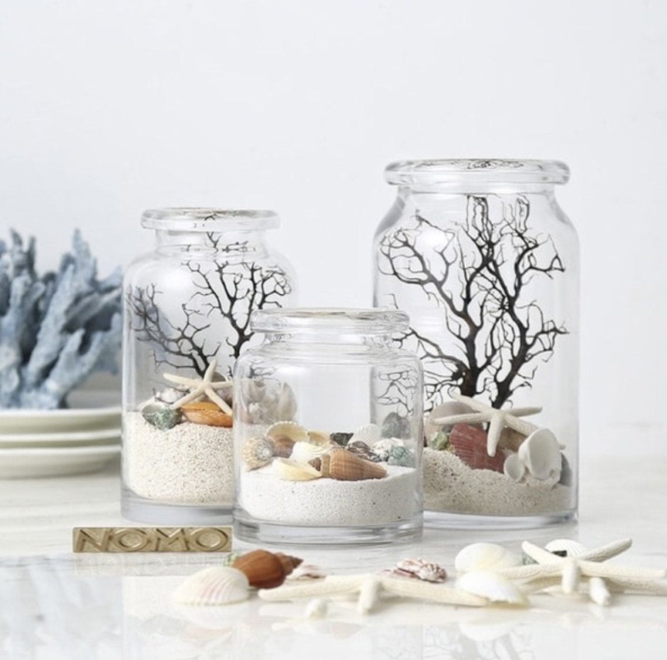 Декор в стеклянной банке