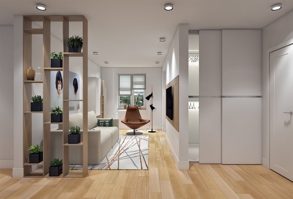 Перегородка между кухней и прихожей