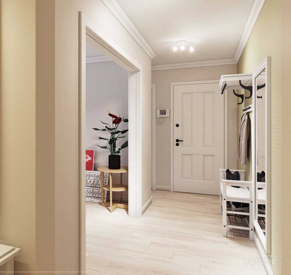 Интерьер прихожей в светлых тонах
