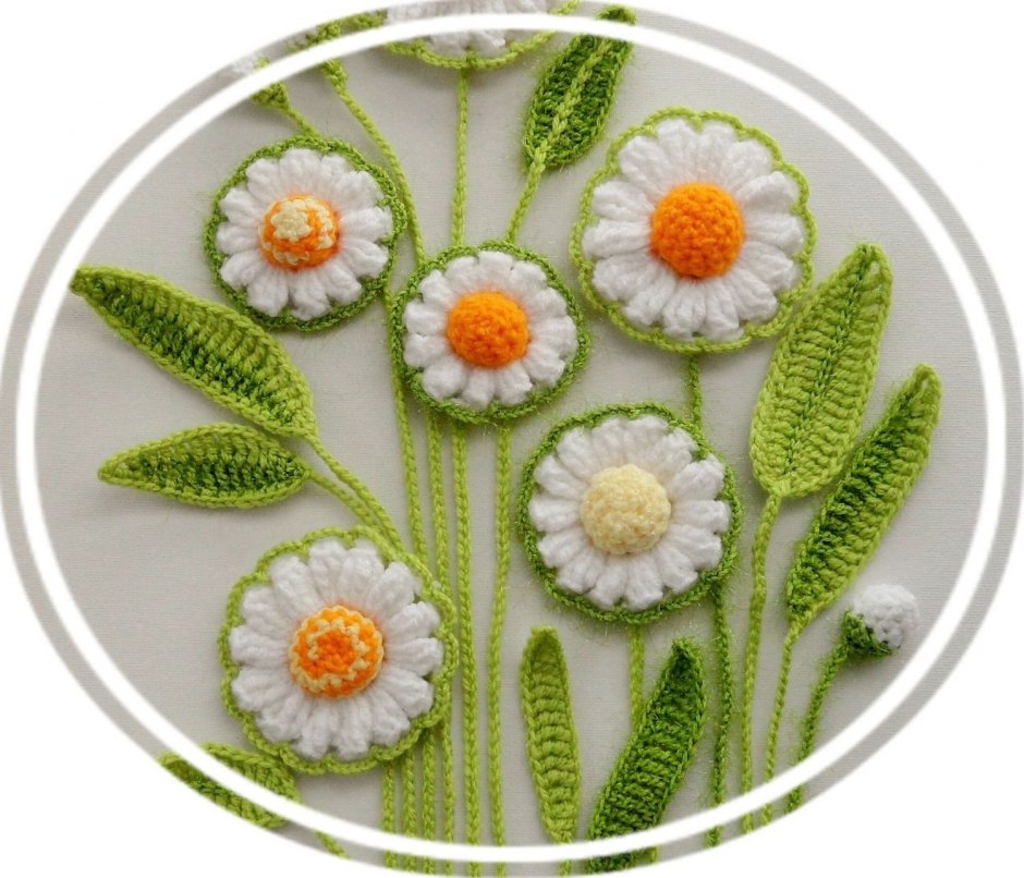Цветочное панно крючком