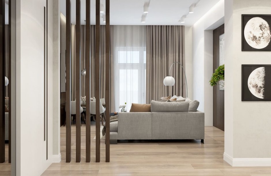 Прихожая и гостиная вместе