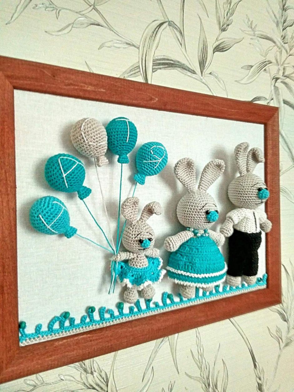 Вязаное панно на стену