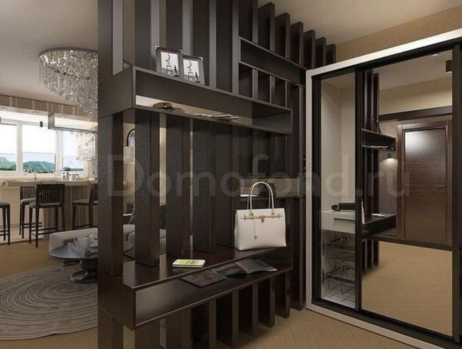 Перегородка для зонирования кухни и прихожей