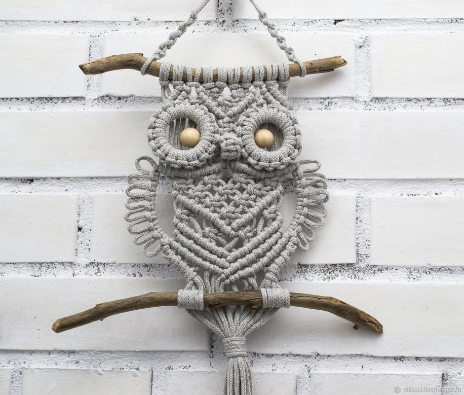 Брелок Сова макраме