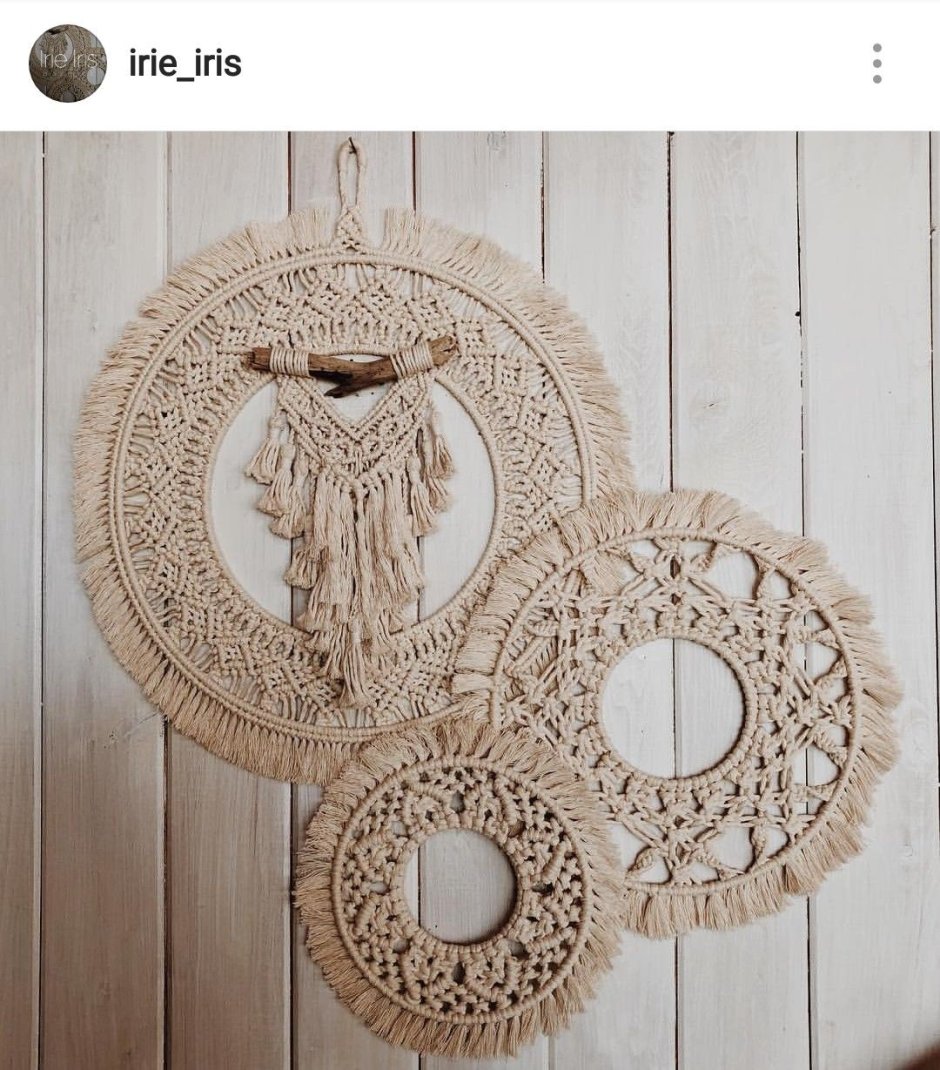 Круглое панно макраме
