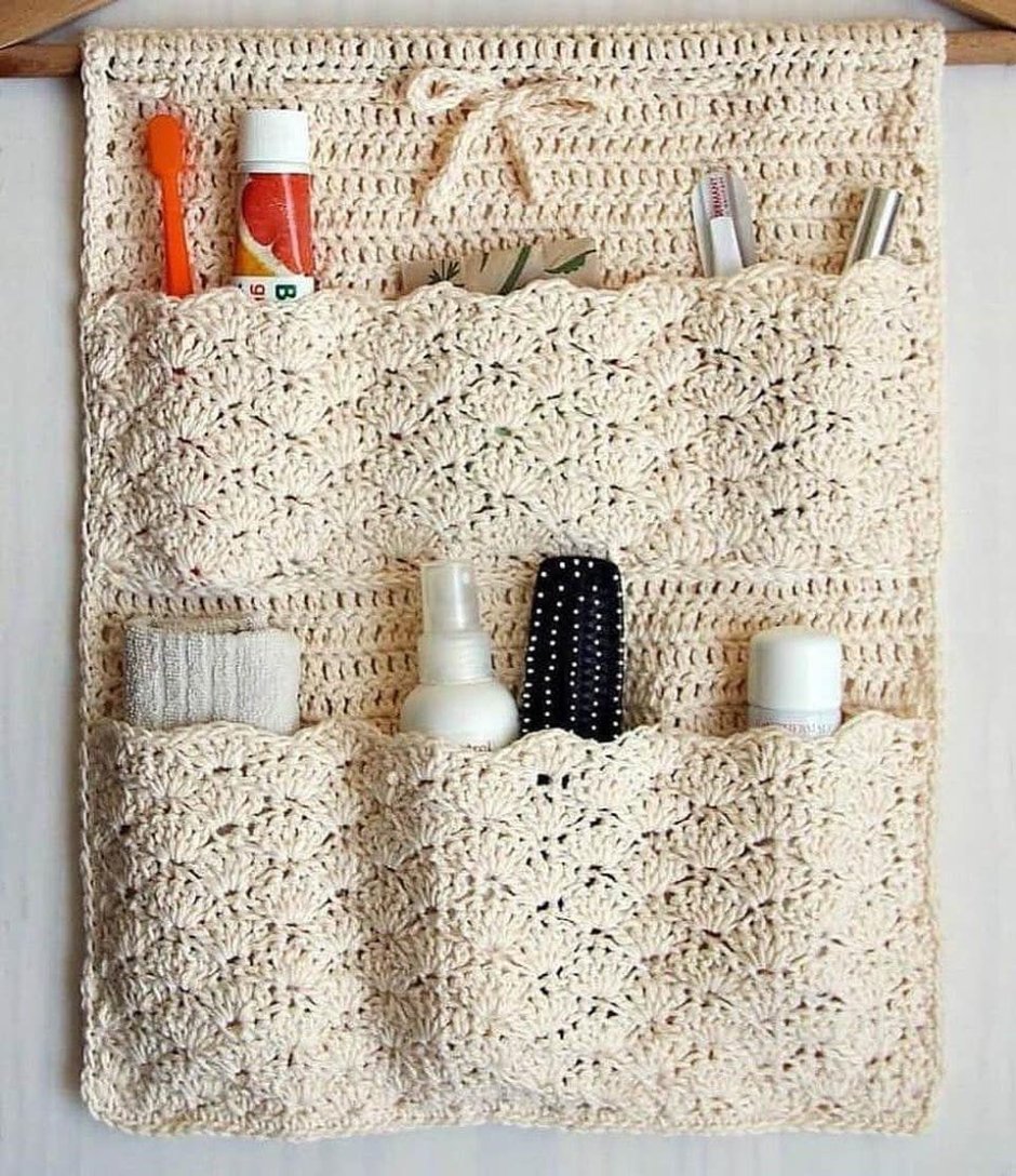 Вязаный органайзер для мелочей