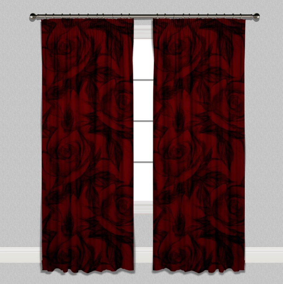 Черно красные занавески