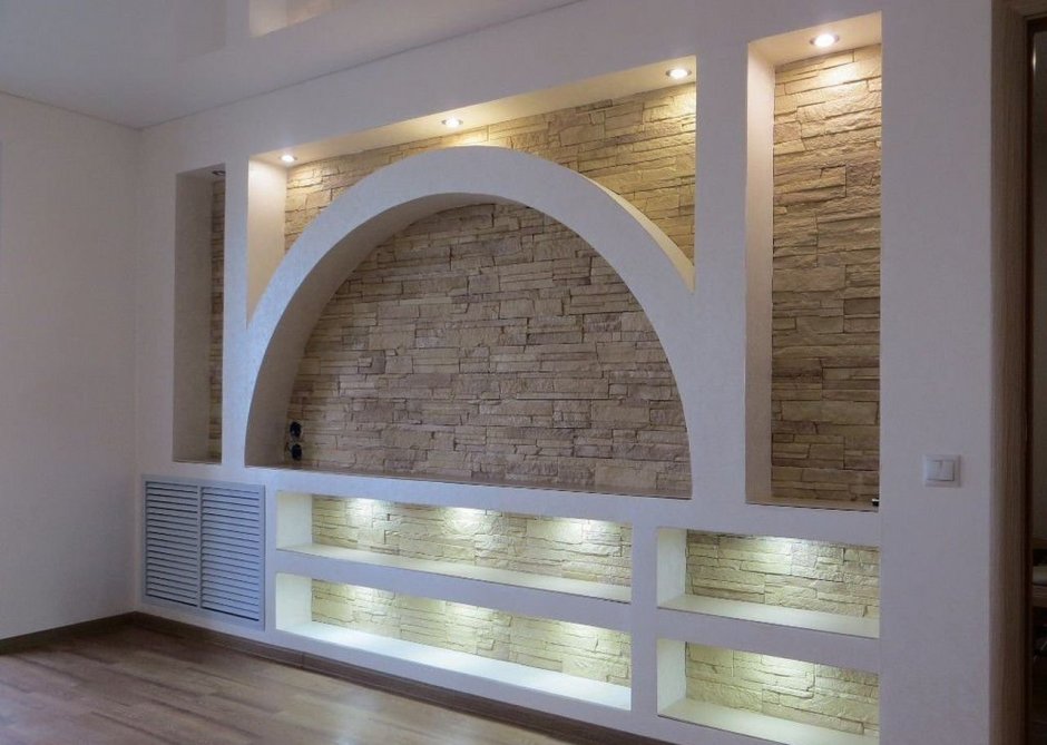 Декоративная стена из гипсокартона