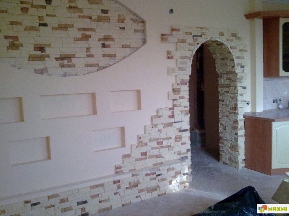 Отделка кирпичиками из гипсокартона