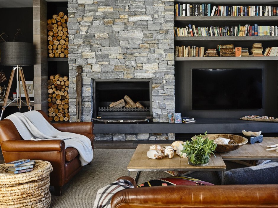 Wall Entertainment Center with Fireplace