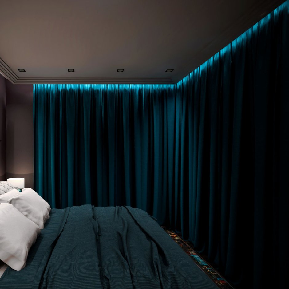 Парящий потолок в спальне