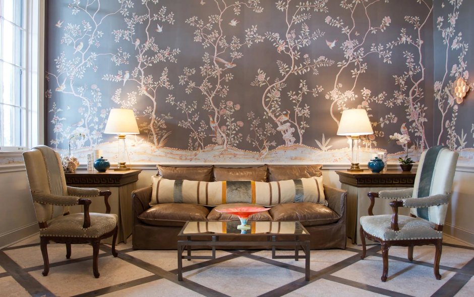 Модные обои для гостиной