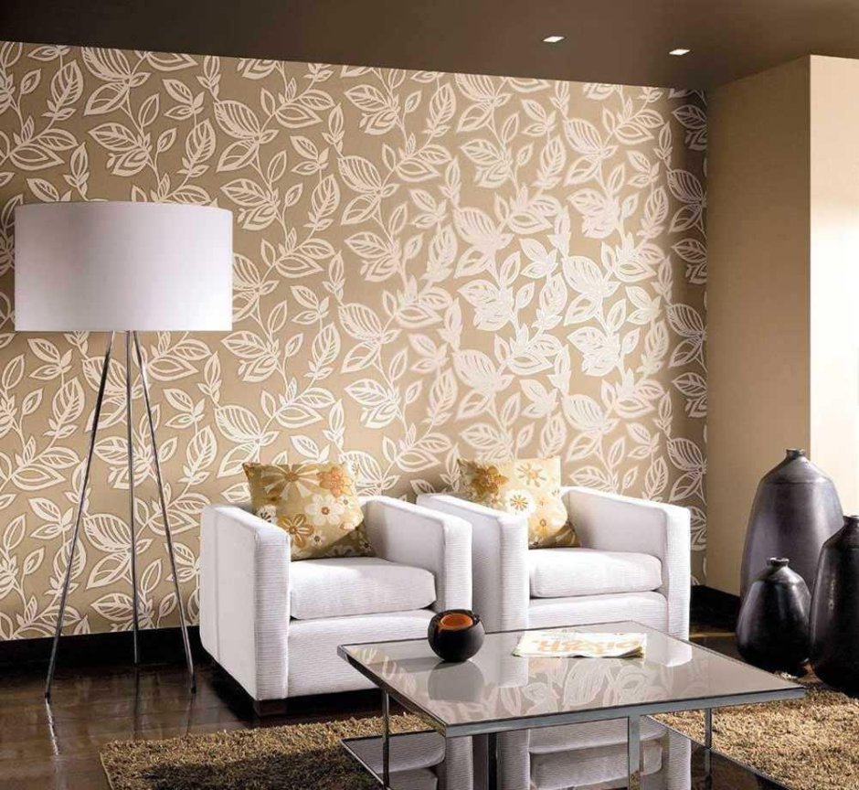 Комбинированные обои для гостиной