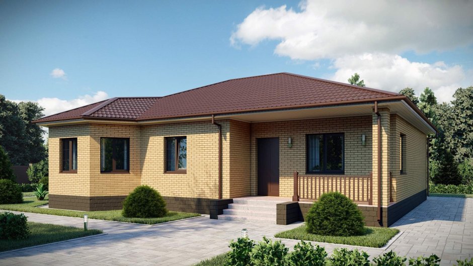 Кирпичный одноэтажный дом 140кв