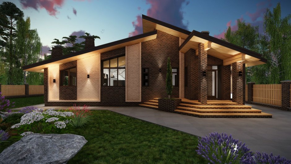 Одноэтажный кирпичный дом 80 кв.м