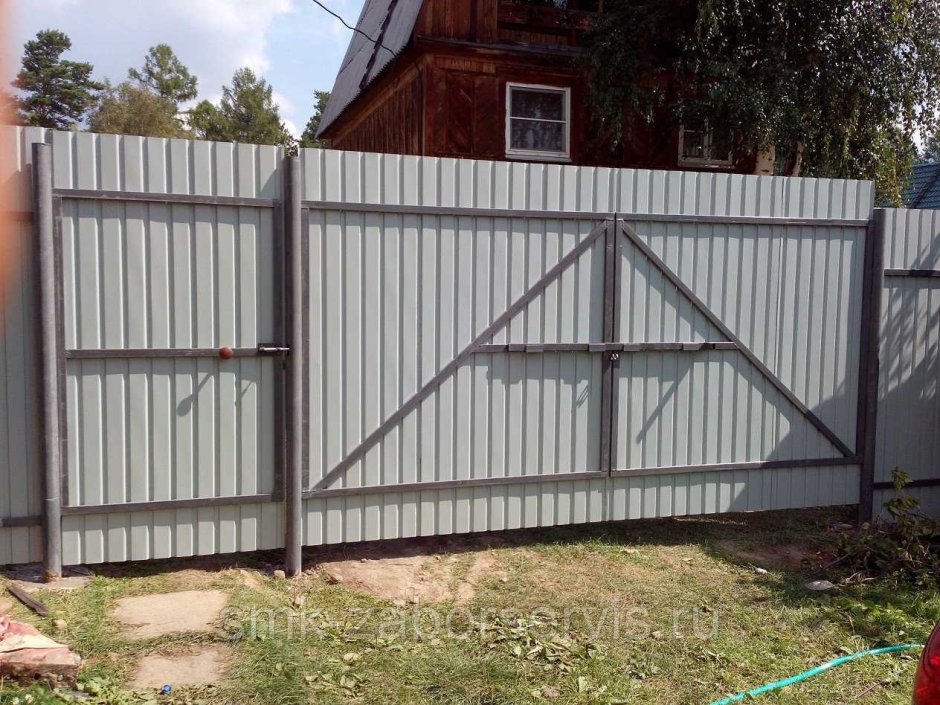 Ворота распашные "Троя МП" С профлистом, 3096*2100 мм, 116,26 кг