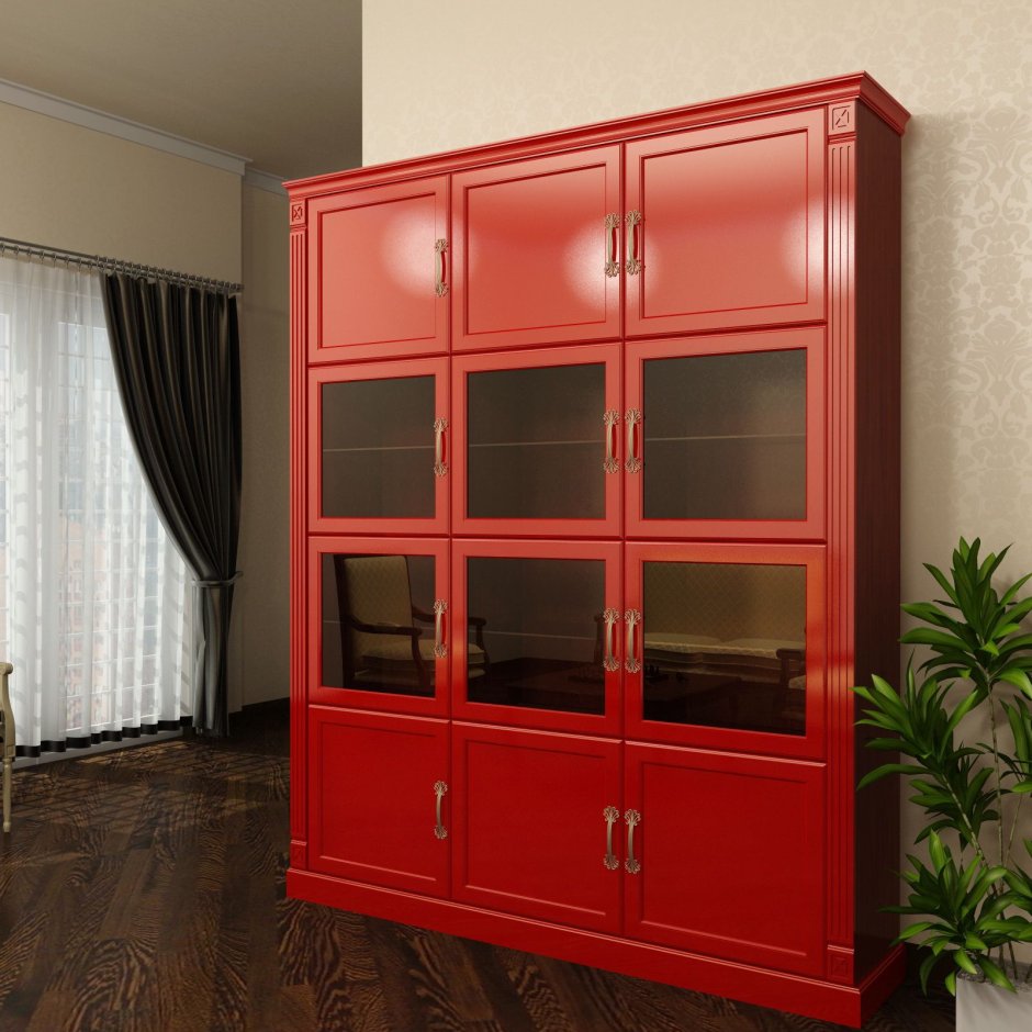 Шкаф купе с сервантом для посуды