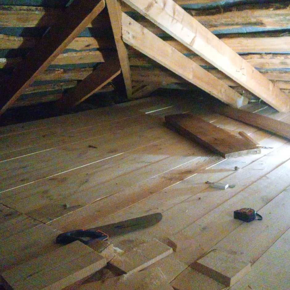 Черновая доска пола чердака 150х25мм