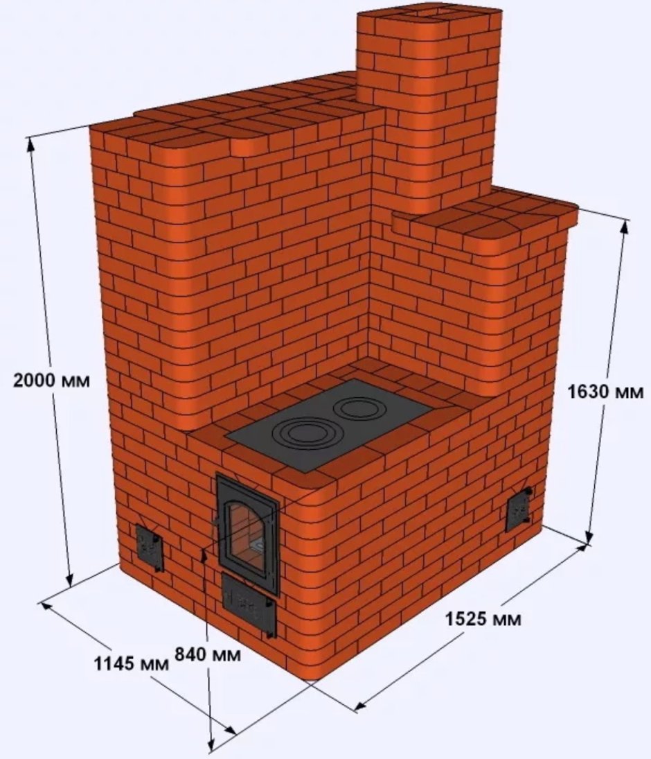 Печь отопительно-варочная кирпичная порядовка