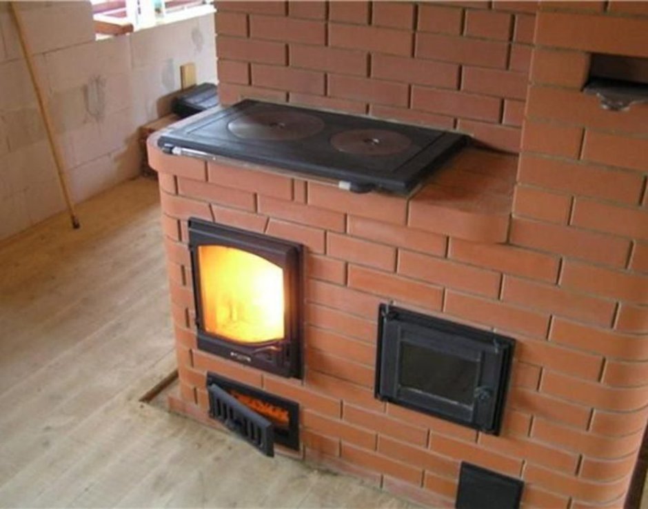 Печь длительного горения отопительно-варочная кирпичная